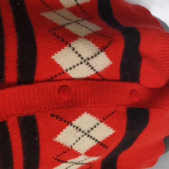 Vtg Rafaella Red Plaid Long Sleeve wool/Angora  Cardigan - Picture 4 of 8